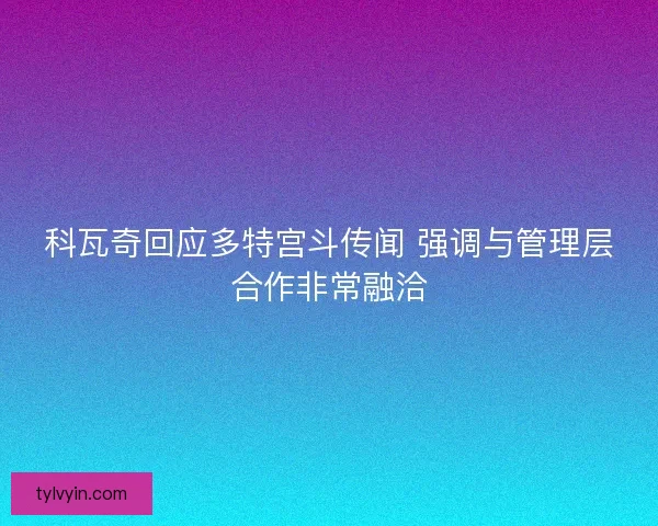 科瓦奇回应多特宫斗传闻 强调与管理层合作非常融洽 科瓦奇回应多特宫斗传闻 强调与管理层合作非常融洽