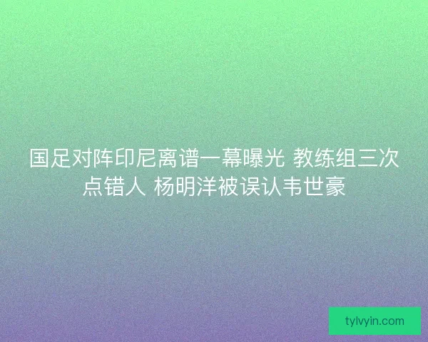 国足对阵印尼离谱一幕曝光 教练组三次点错人 杨明洋被误认韦世豪 国足对阵印尼离谱一幕曝光 教练组三次点错人 杨明洋被误认韦世豪